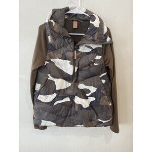 Indyeva Poplun Women’s Small S Jacket Sweater Duck Down Camo Green Long Sleeve